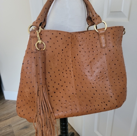 Got It Love It Large Textured Ostrich Print Leather Hobo/Crossbody/Tote - Picture 15 of 15